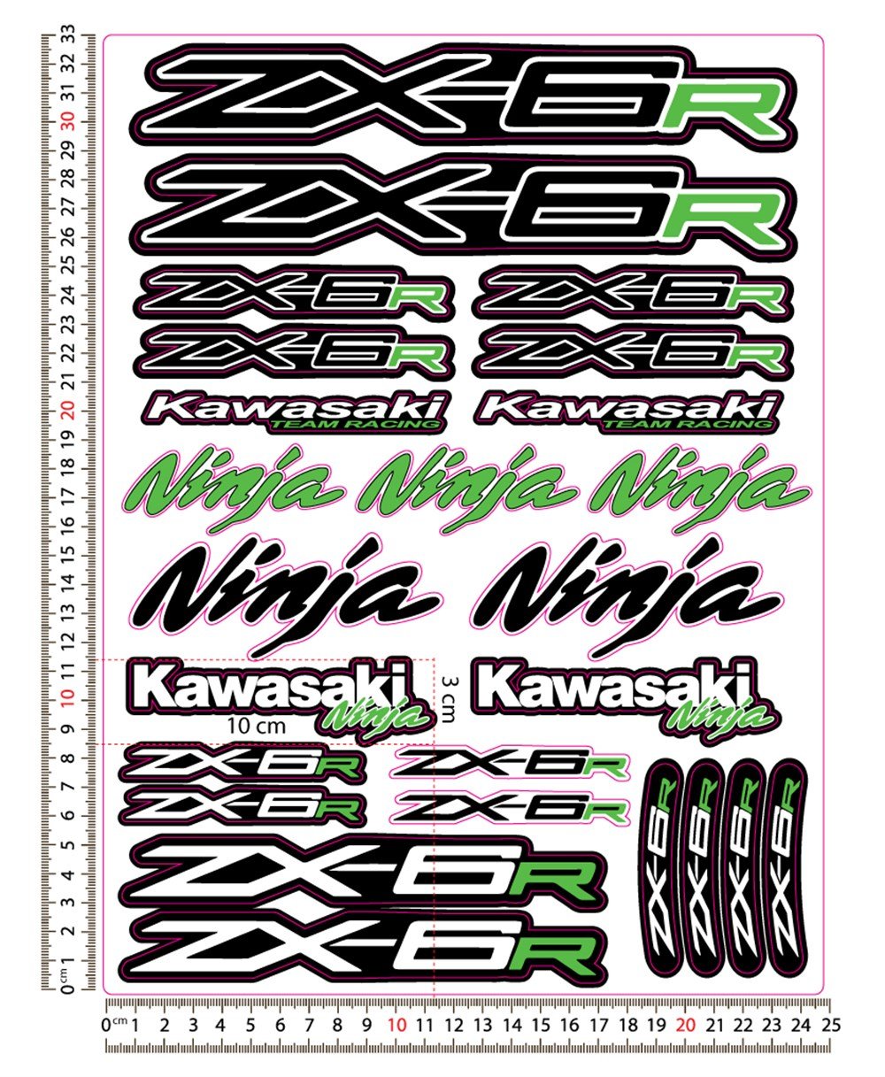 Kawasaki Ninja ZX-6R ZX6R Sticker Set