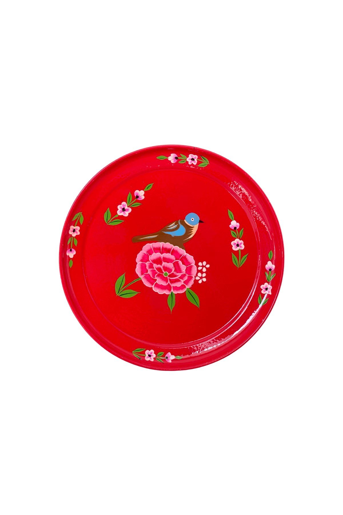 Emaye  Tepsi 26 cm Kırmızı Kuş