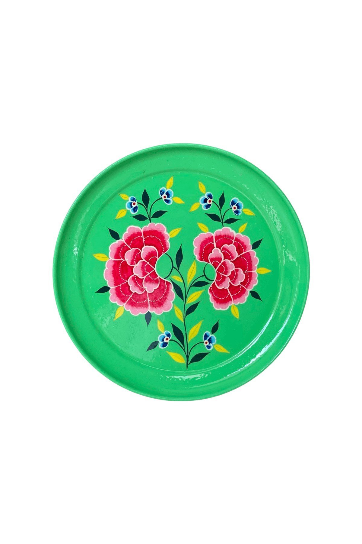 Emaye  Tepsi 26 cm  Yeşil Çiçek