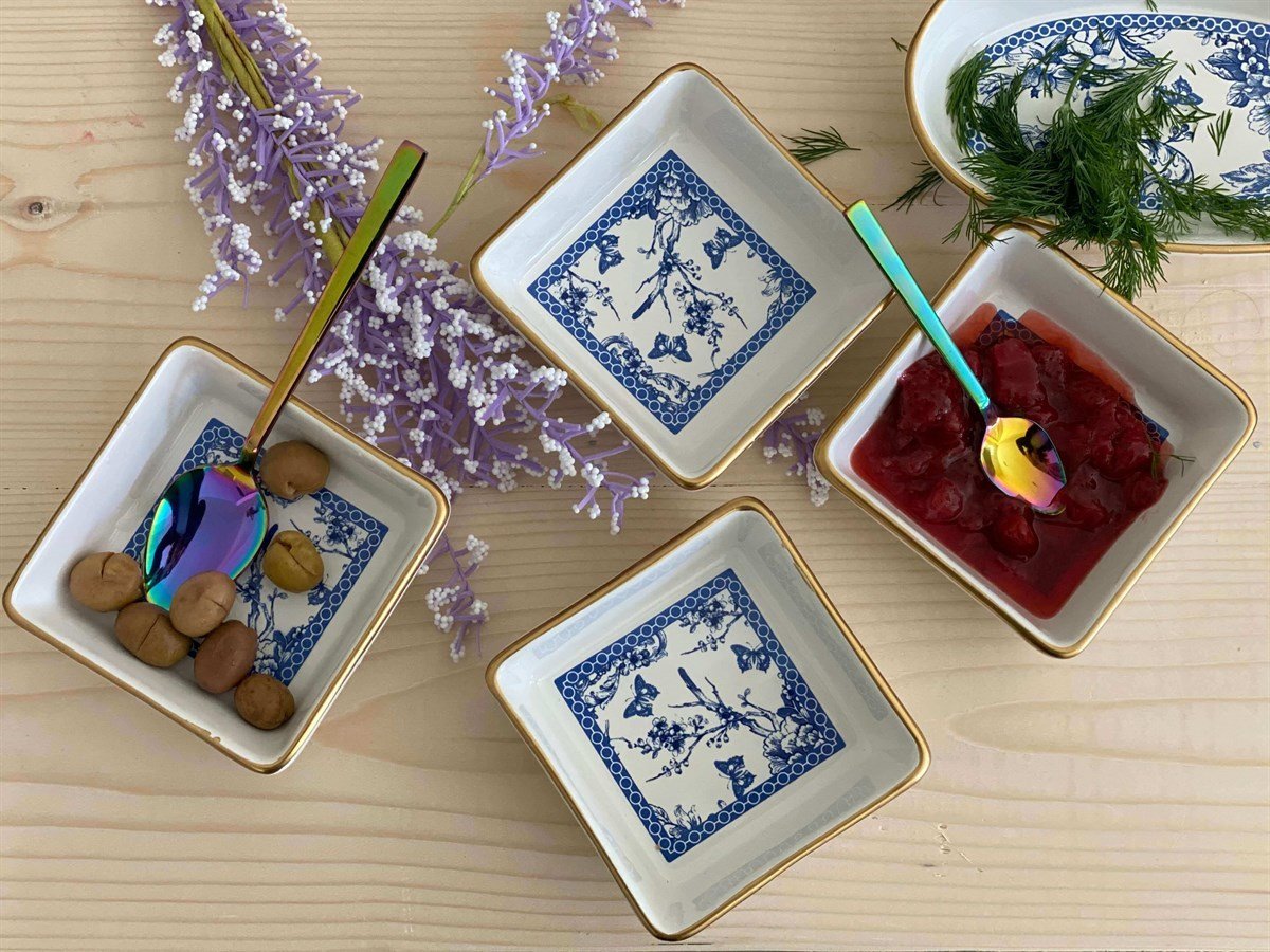 Stoneware Çerezlik 10 cm 4 Adet Blueblanc