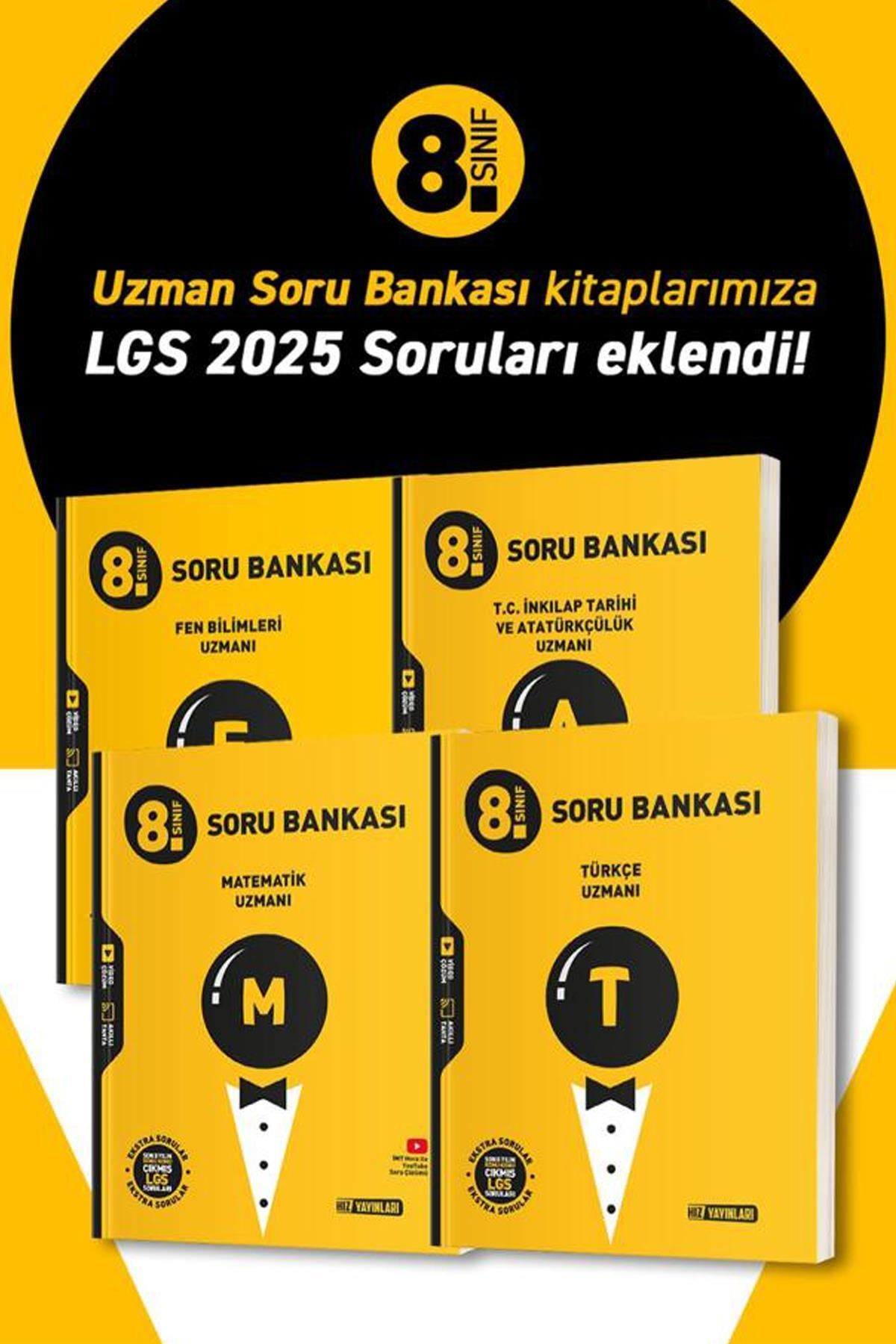 HIZ YAYINLARI 8.SINIF LGS HAZIRLIK Uzman Soru Bankası Seti 4 kaynak