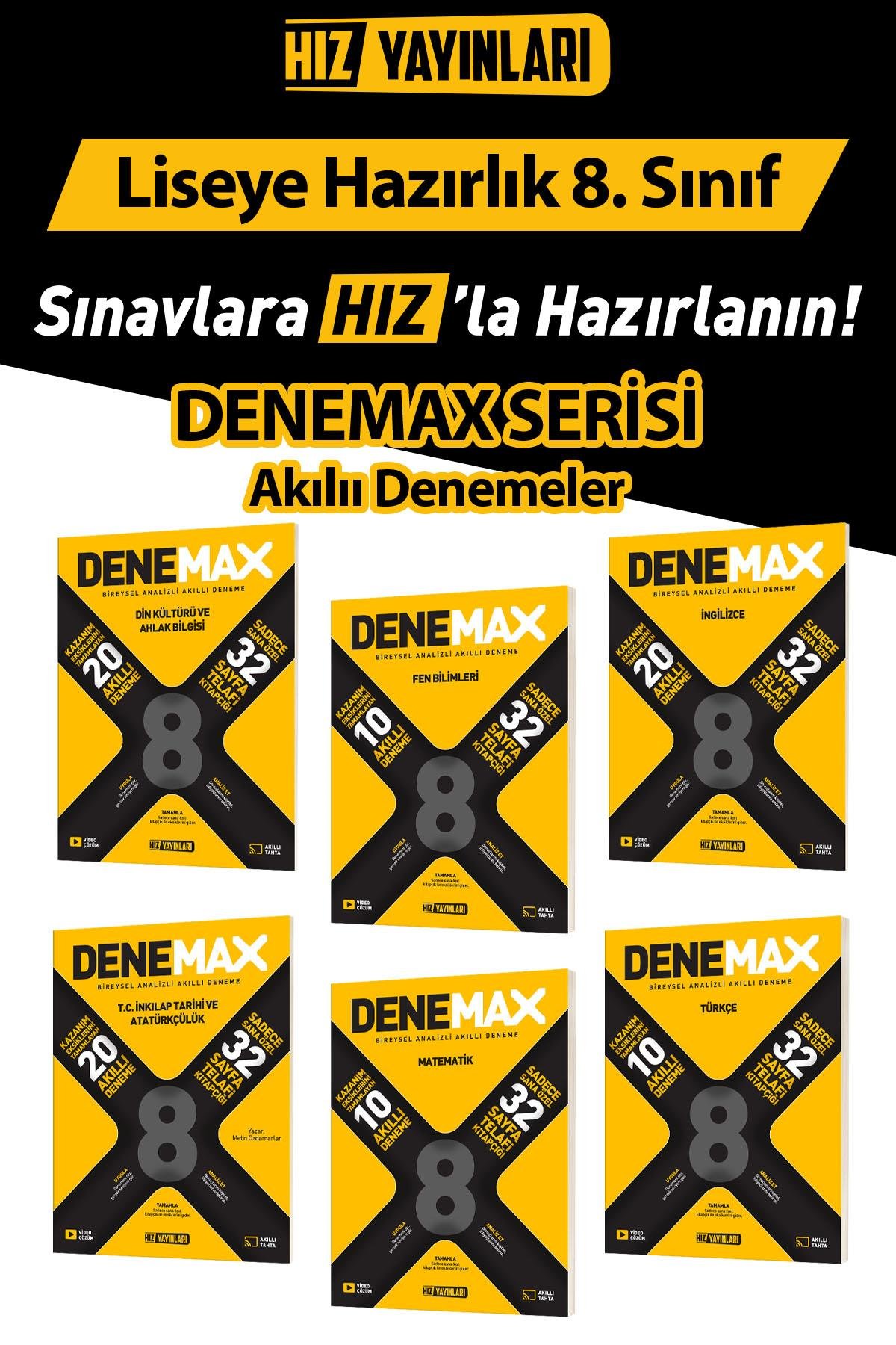 HIZ YAYINLARI 8.SINIF LGS HAZIRLIK Denemax Akıllı Deneme Full Set 6 Kaynak