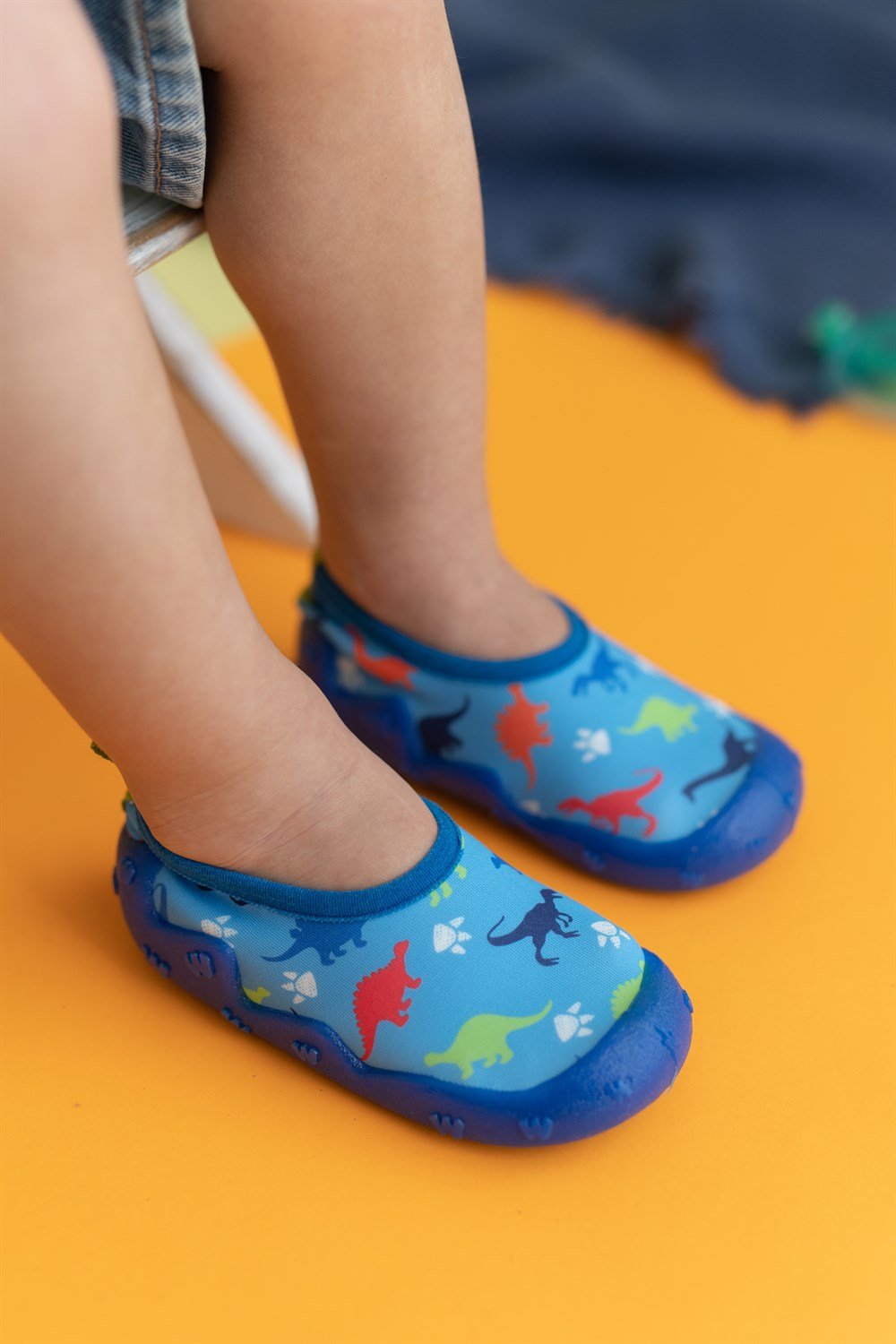 Mavi Dino Erkek Çocuk Kaydırmaz Tabanlı Deniz Ayakkabısı | Serin ve Güvenli Deniz  Ayakkabıları