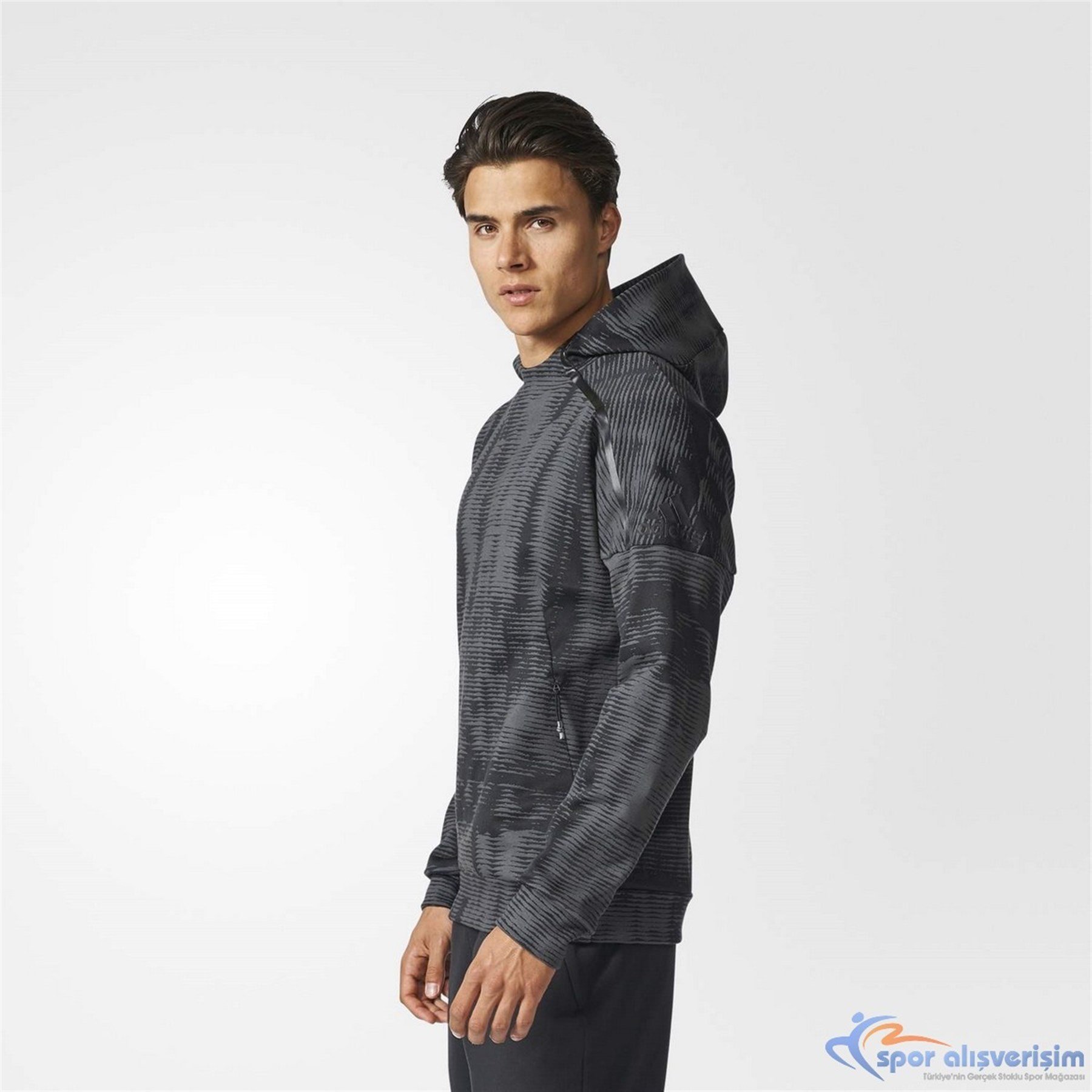 Adidas Erkek Kap onlu Sweat BQ7040 ZNE PULSE HDSWT