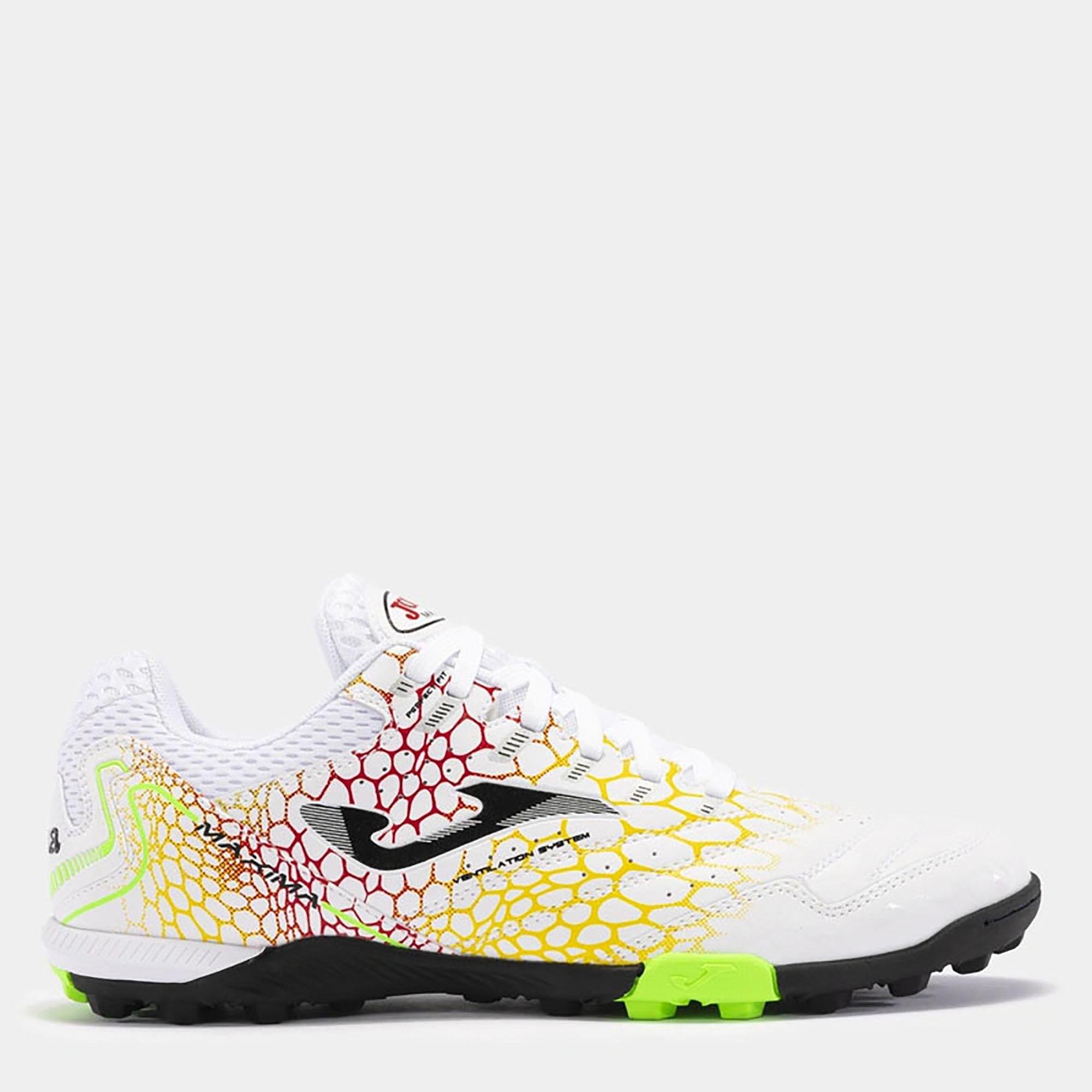 Joma Erkek Futbol Halı Saha Maxıma 2442 White Yellow Red Turf