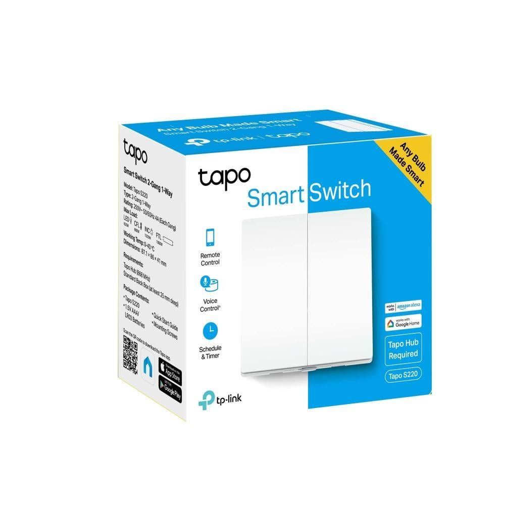 TP-LINK Smart Light Switch 2 Gang 1 Way TAPO-S220