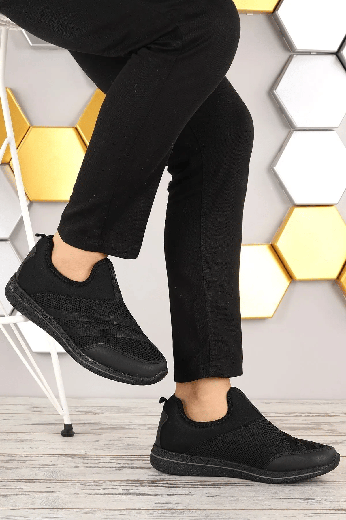 Jump 6181 Siyah Erkek Confort Bağcıksız Sneaker Spor Ayakkabı v3