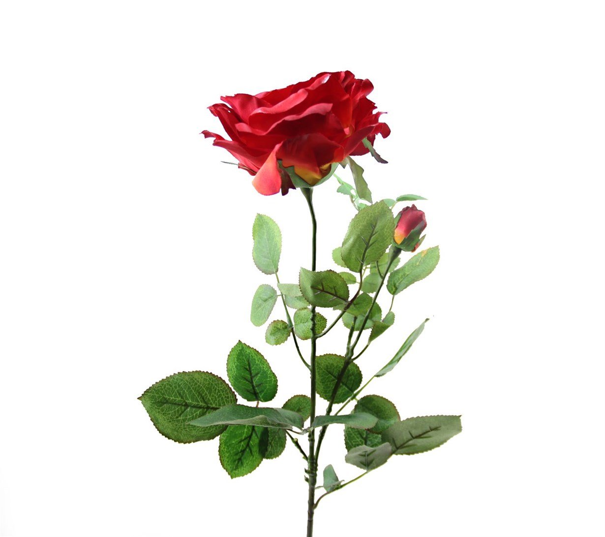 Yapay Saten Gül Dalı Kırmızı | Yapay Çiçek Dalları ve Demetleri