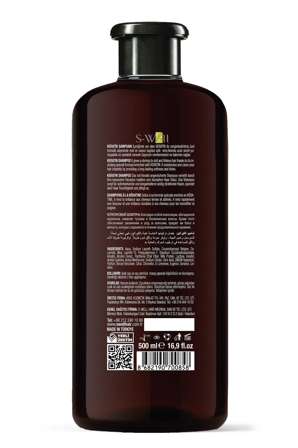 S-Well® Keratin Saç Bakım Şampuanı 500 ml - 8682190700858