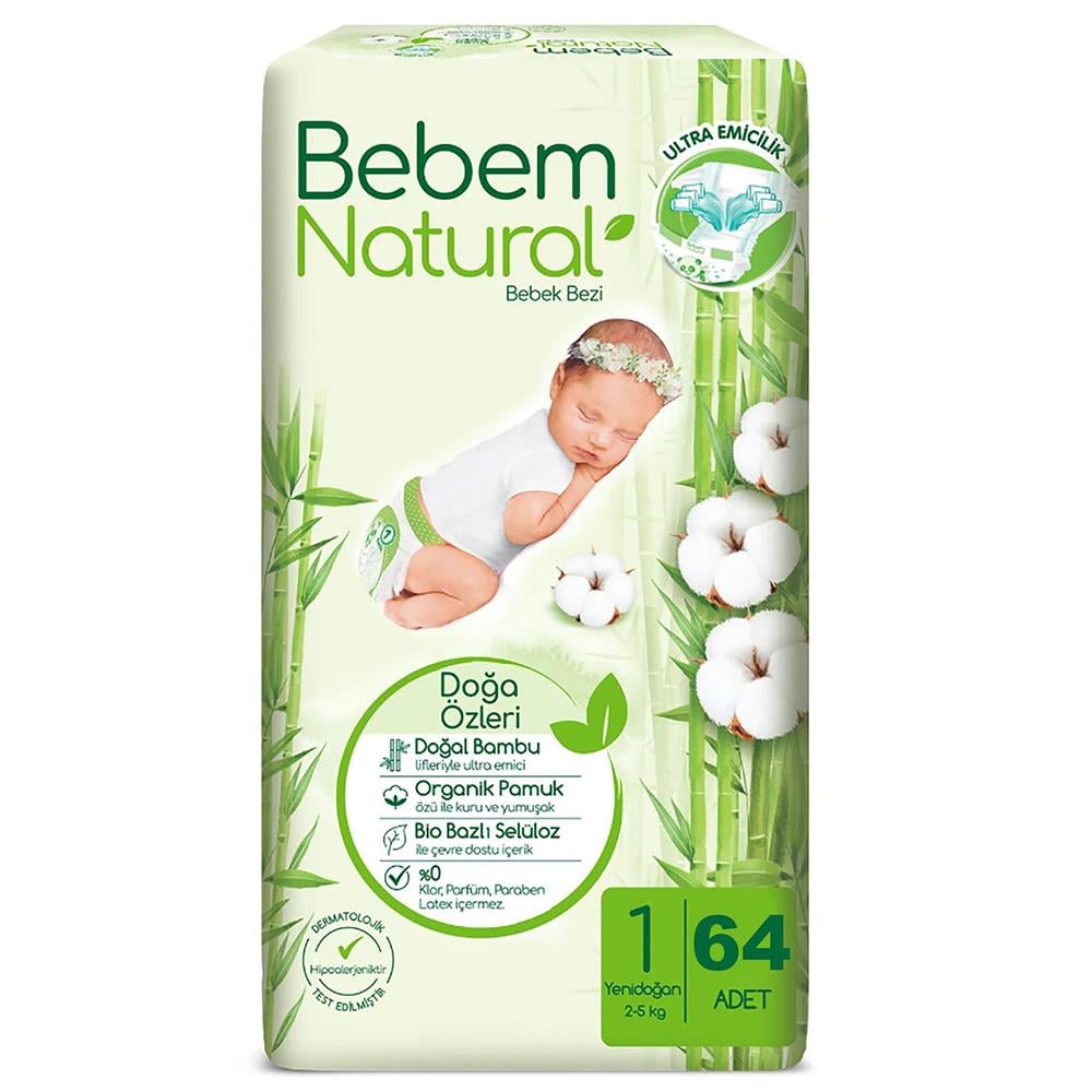 BEBEM NATURAL YENİ DOĞAN 1 NUMARA 64 ADETBEBEK BEZİBEBEM NATURAL50004963