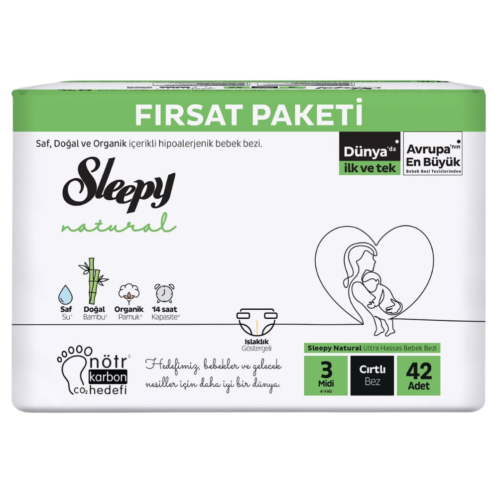 SLEEPY NATURAL FIRSAT MİDİ NO:3 42 Lİ..BEBEK BEZİSLEEPY28005849