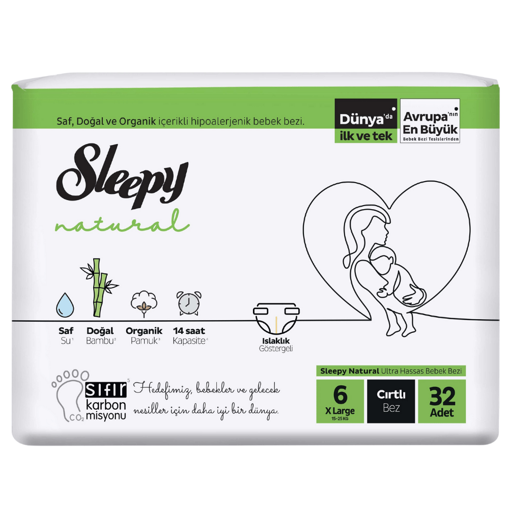 SLEEPY NATURAL CIRTLI BEZ 6 NUMARA 32'LİBEBEK BEZİSLEEPY8703