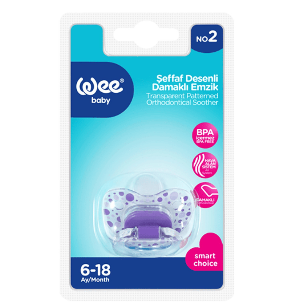 WEE BABY SLK. ŞEFFAF DESENLİ DAMAKLI EMZİK NO:2BESLENME ARÇLARIWEE BABY8.25.837