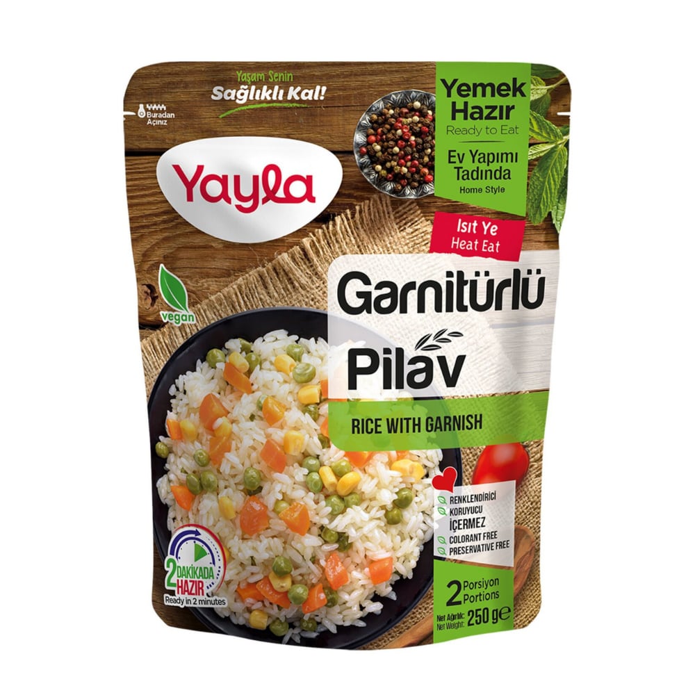 YAYLA GARNİTÜRLÜ PİRİNÇ PİLAVI 250 GRKategorisizMarkasızS8693374257754