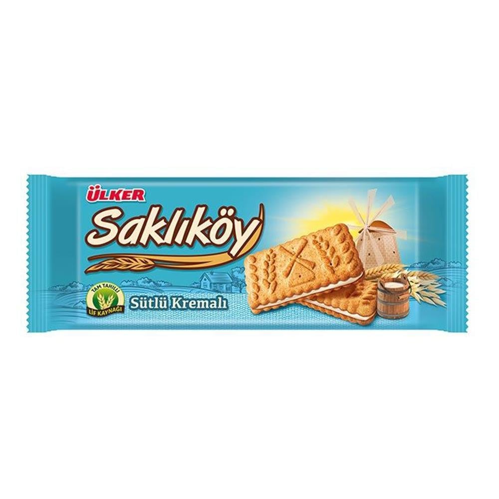 ÜLKER SAKLIKÖY SÜTLÜ KREMALI BİSKÜVİ 100 GRKREMALI BİSKÜVİÜLKER0083408