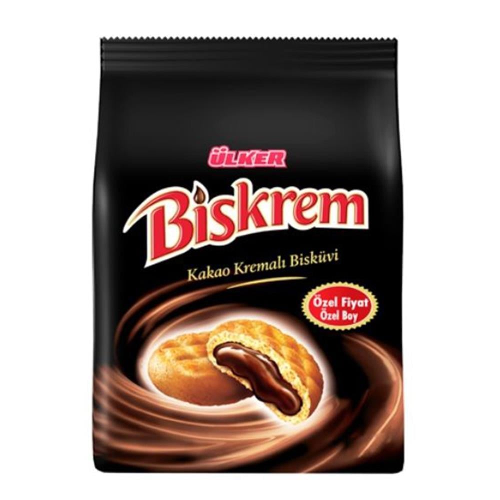ÜLKER BİSKREM KAKAOLU BÜYÜK BOY POŞET 200GRKREMALI BİSKÜVİÜLKER0115301
