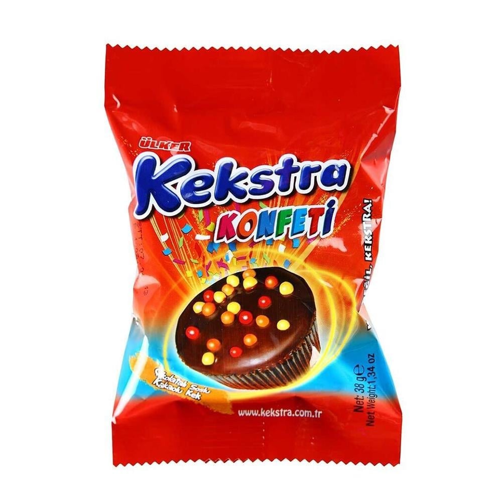 ÜLKER KEKSTRA KONFETİ MUFFİN KEK KAKAOLU 38 GRMİNİ KEKÜLKER0077401