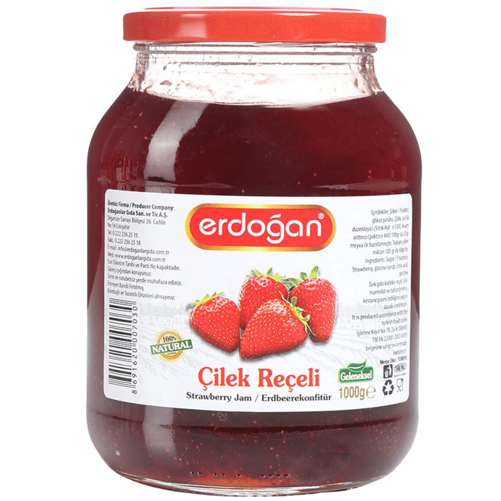 ERDOĞAN KAVANOZ REÇEL ÇİLEK 1000 GRREÇELERDOĞAN200103