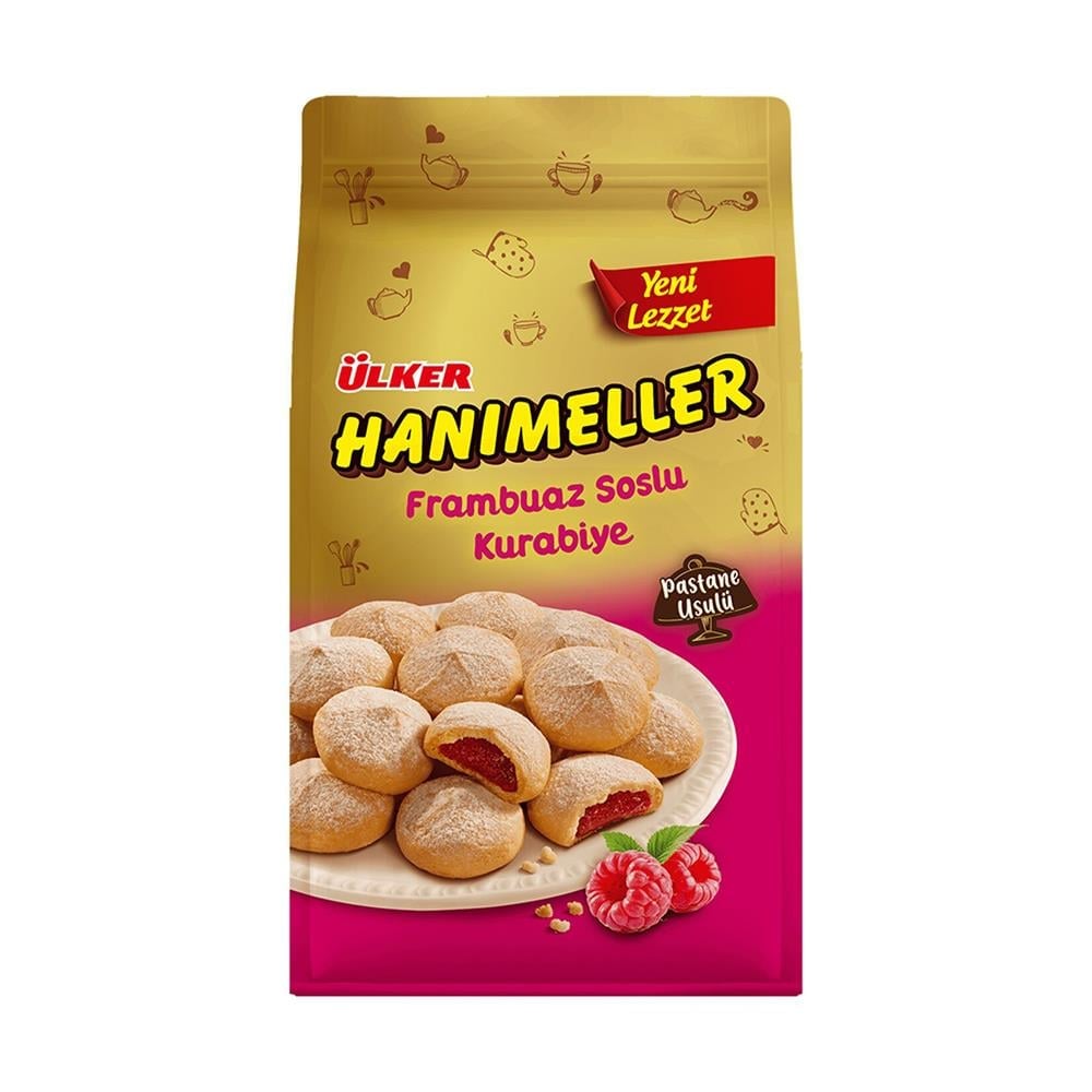 ÜLKER HANIMELLER FRAMBUAZ SOSLU KURABİYE 150GTATLI BİSKÜVİÜLKER116304