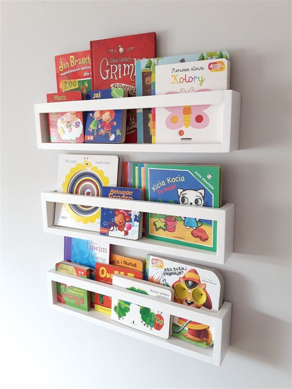 Jaju Baby 50 Cm 4 Lü Gri Ahşap Raf Montessori Kitaplık Çocuk Odası Aksesuar  Dekorasyon Mobilya