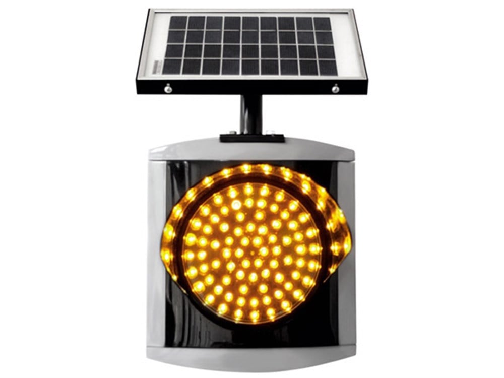 200 mm LEDli Güneş Enerjili Flaşör 280 x 280 mm Gri-Siyah Asya