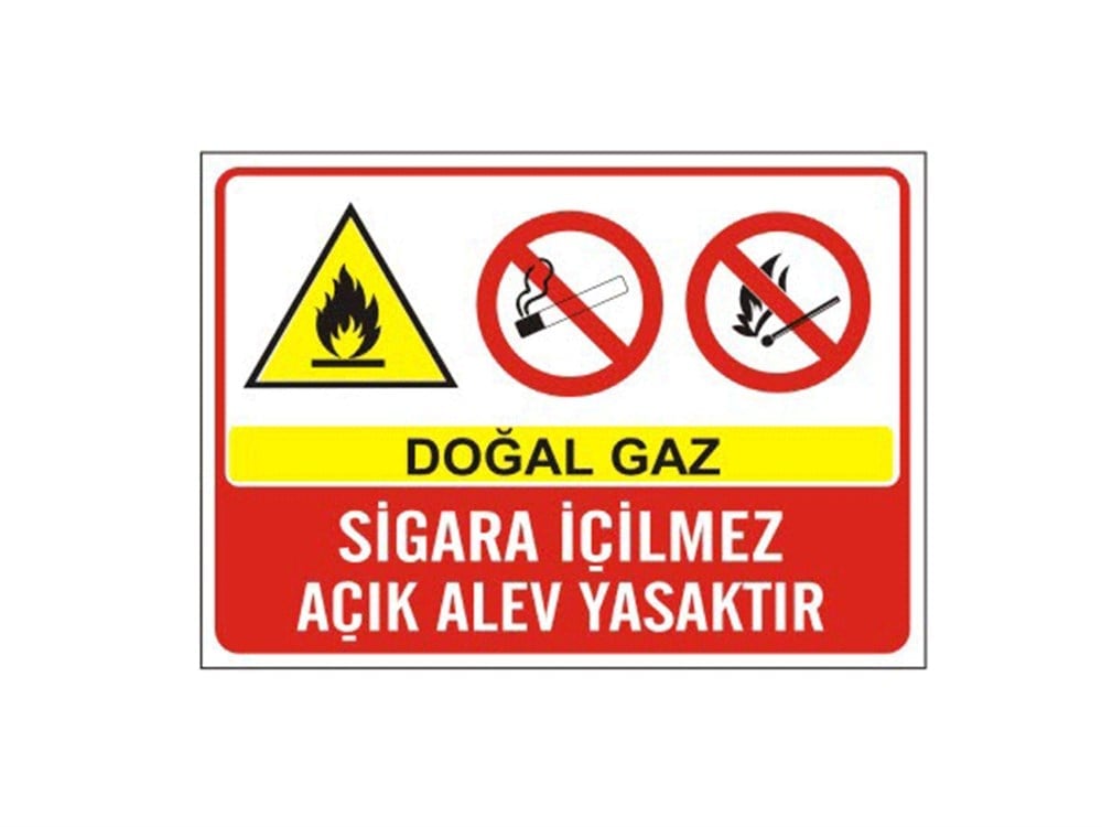Doğalgaz Sigara İçilmez Açık Ateşle Yaklaşma, 551 ABC-D-2535-3M