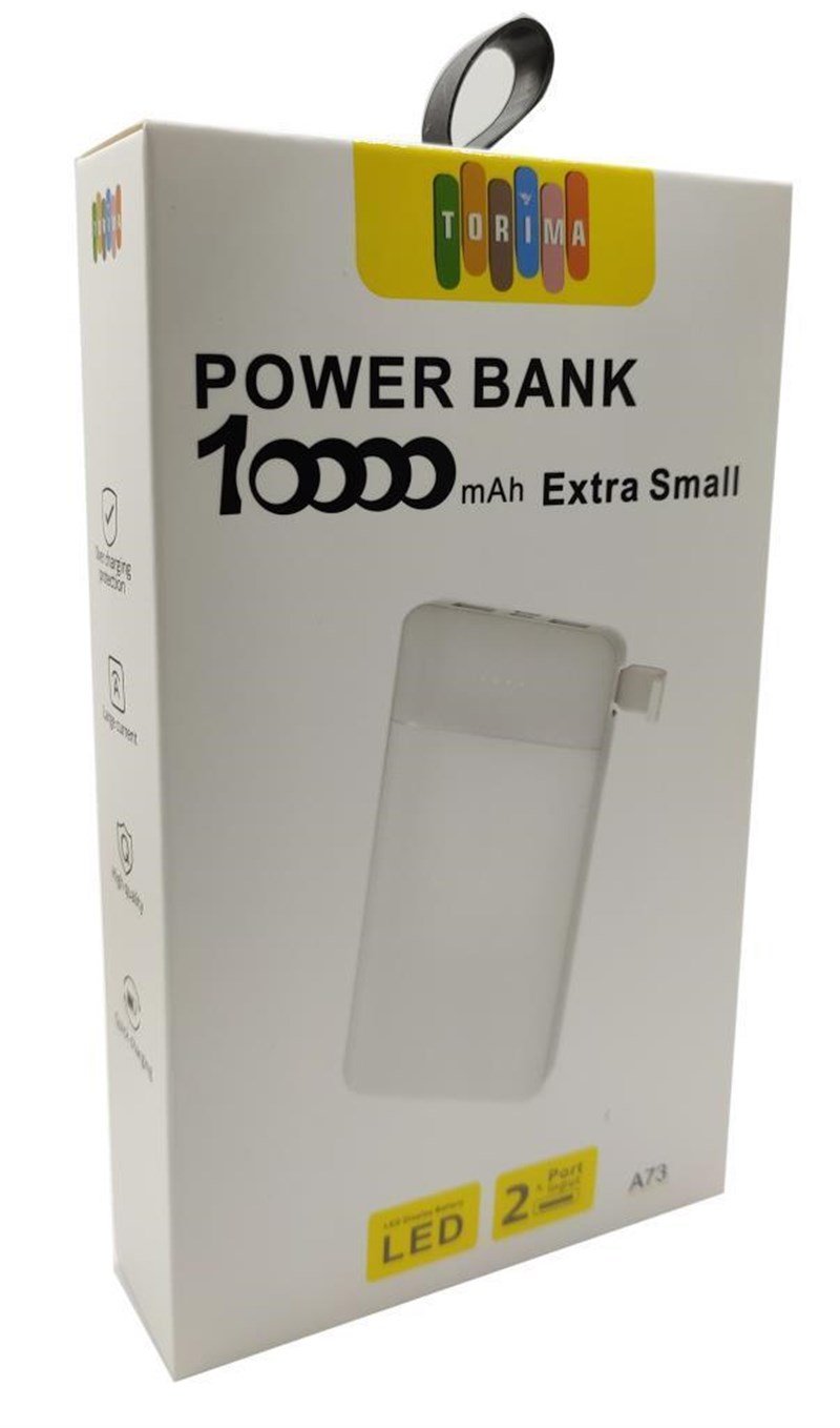 Torima marka powerbank taşınabilir rahat kullanışlıdır. Telefonunuzu ve  tabletinizi istediğiniz yerde şarj etmeniz için 2 USB portlu ve yerleşik  10.000 mAh pilli taşınabilen şarj cihazı, tüm akıllı telefonlar ve iPad ve  Samsung