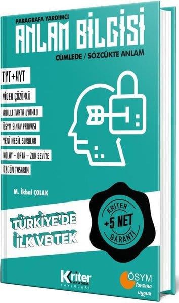 M. İkbal ÇolakTemel Yeterlilik Testi - Alan Yeterlilik Testi (YKS-TYT/AYT)Anlam Bilgisi-5 Net Garantili-Türkiye'de İlk ve Tek