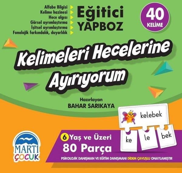KolektifEğitim KartlarıKelmeleri Hecelerine Ayırıyorum - Eğitici Yapboz - 40 Kelime