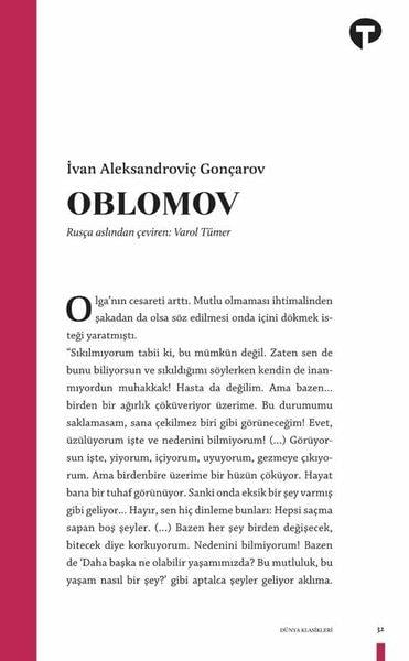 İvan Aleksandroviç GonçarovDünya KlasikleriOblomov
