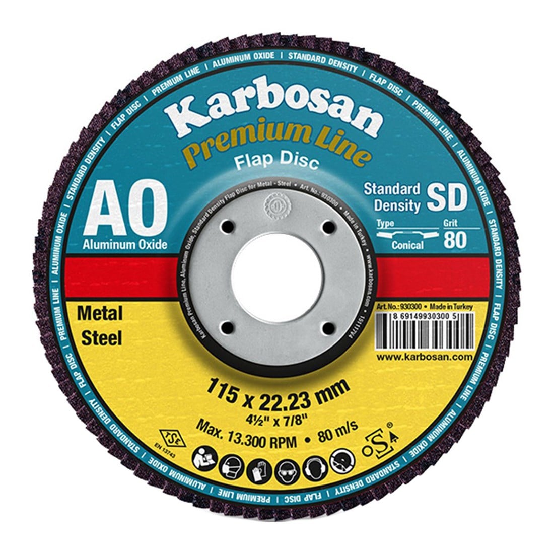Karbosan Premium Ao 115 Flap Disk Nk 80 - 982985 - 7Kat