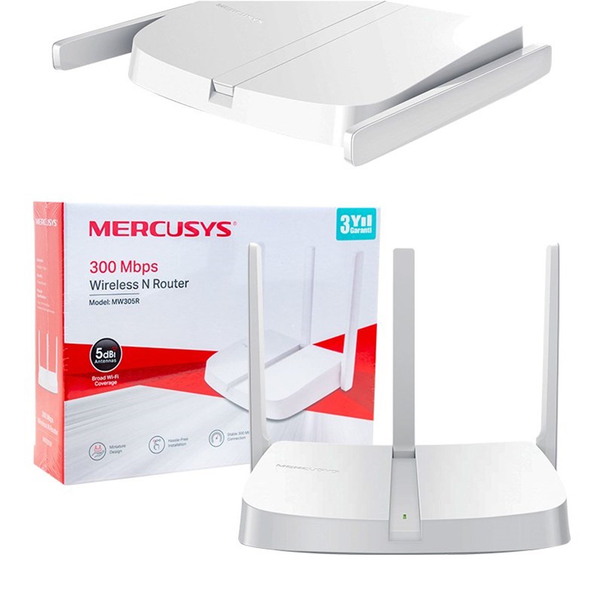 Mercusys MW305R 300 Mbps 3 Antenli Wifi-N Access Point Router
