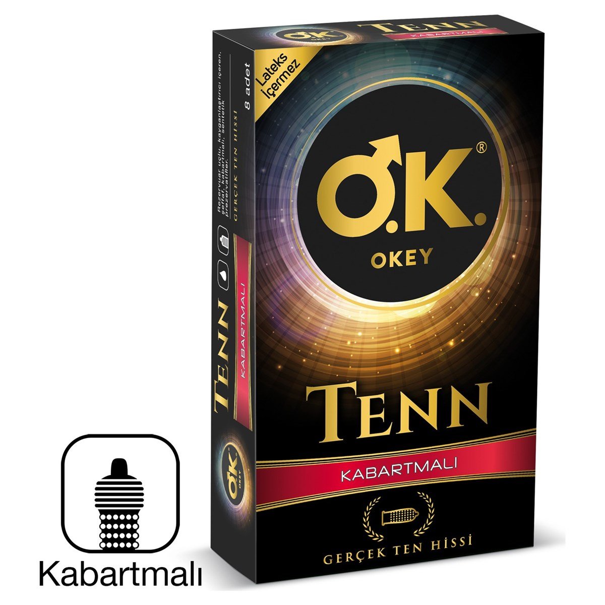 Okey Tenn Kabartmalı Prezervatif 8'li | sislon.com