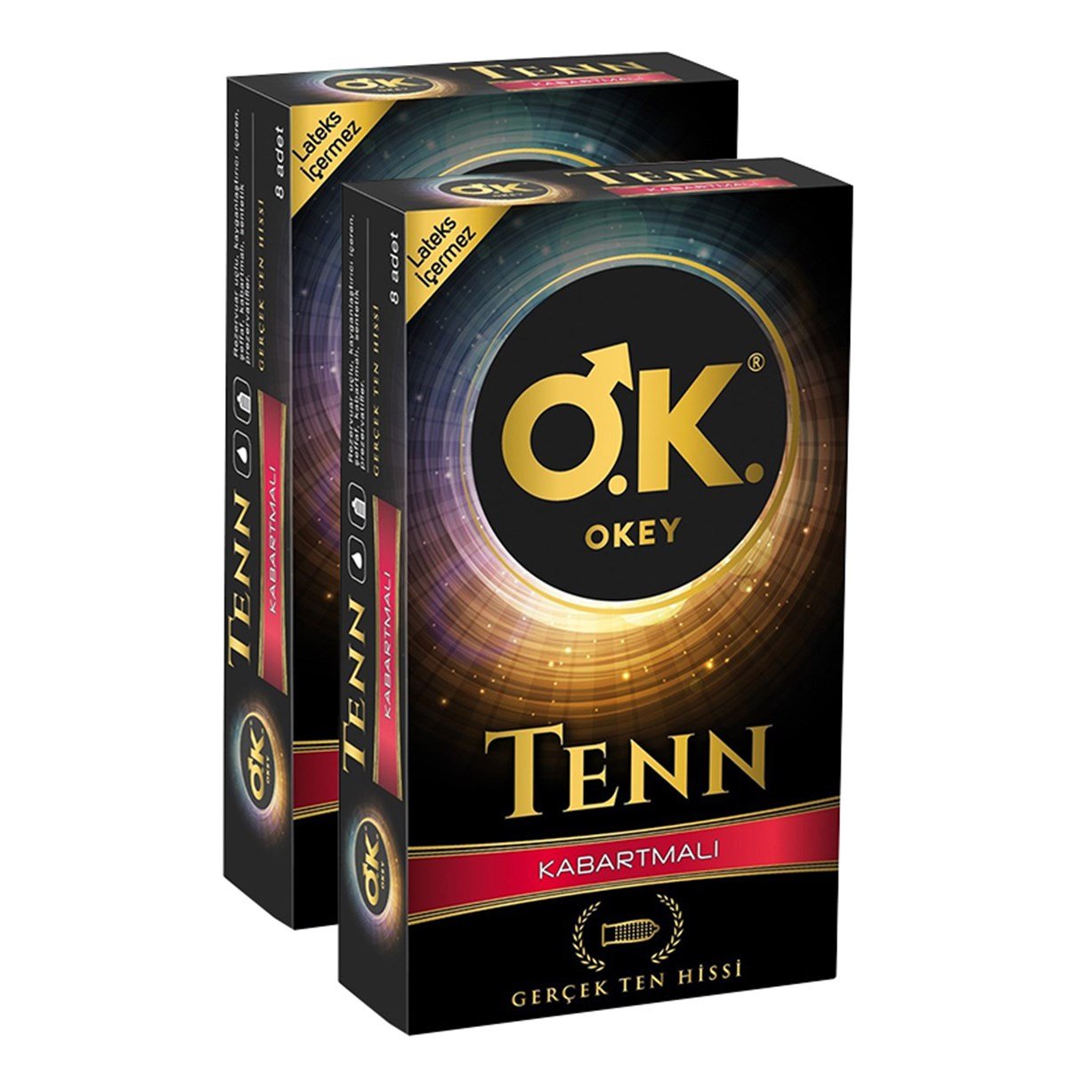Okey Tenn Kabartmalı Prezervatif 8'li x 2 Paket | sislon.com
