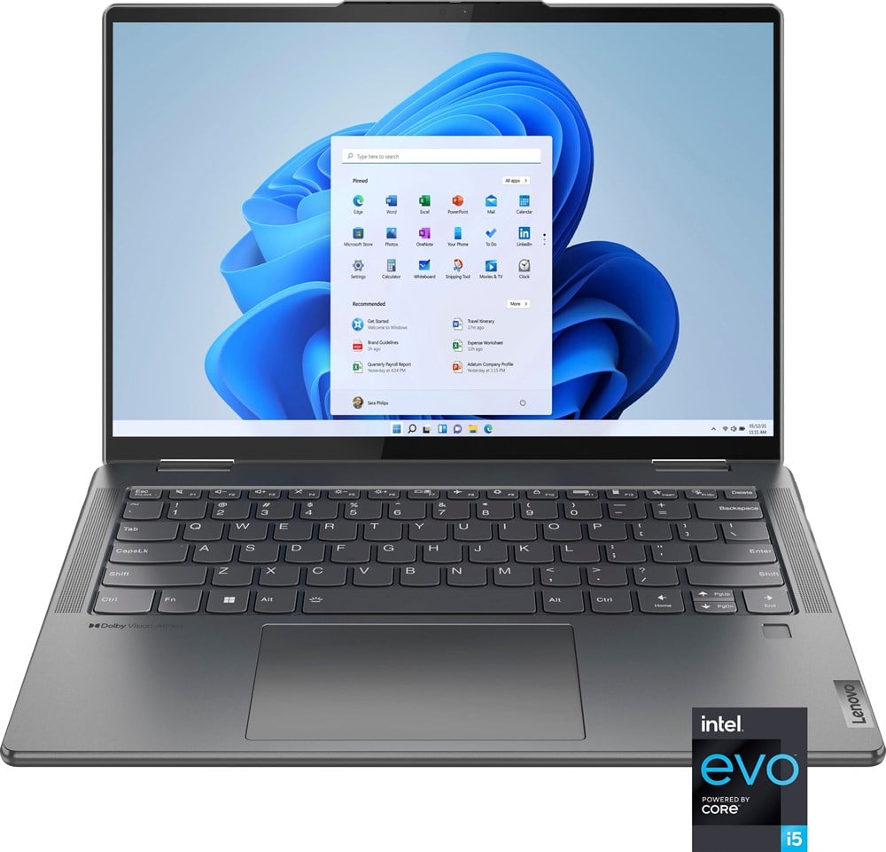Lenovo - Yoga 7i 14" 2,2K Dokunmatik 2'si 1 Arada Dizüstü Bilgisayar -  Intel Evo Platformu - Core i5-1235U - 8 GB RAM - 512 GB SSD - Fırtına Grisi