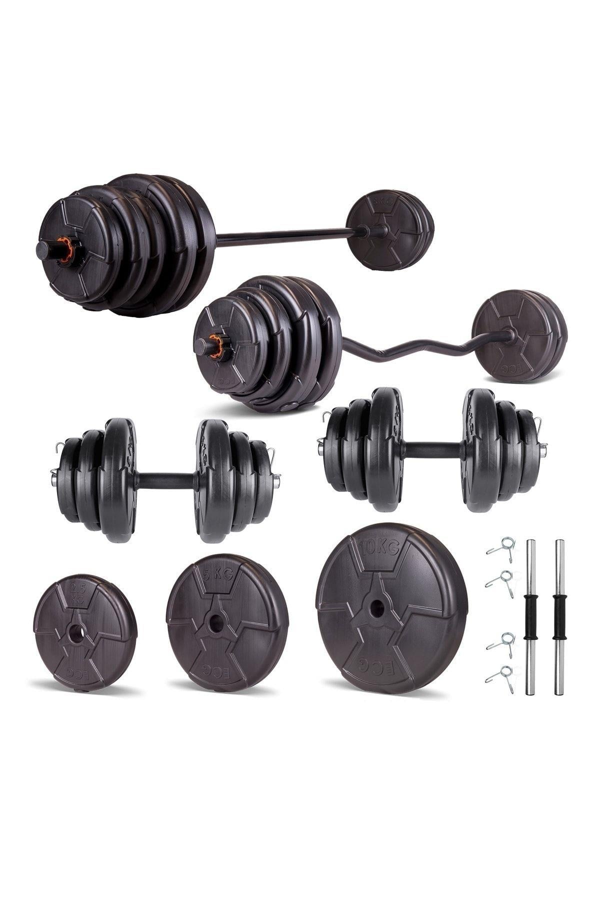 Ecgspor HERO Serisi 58 Kg Z Bar Halter Seti ve Dambıl Seti Ağırlık