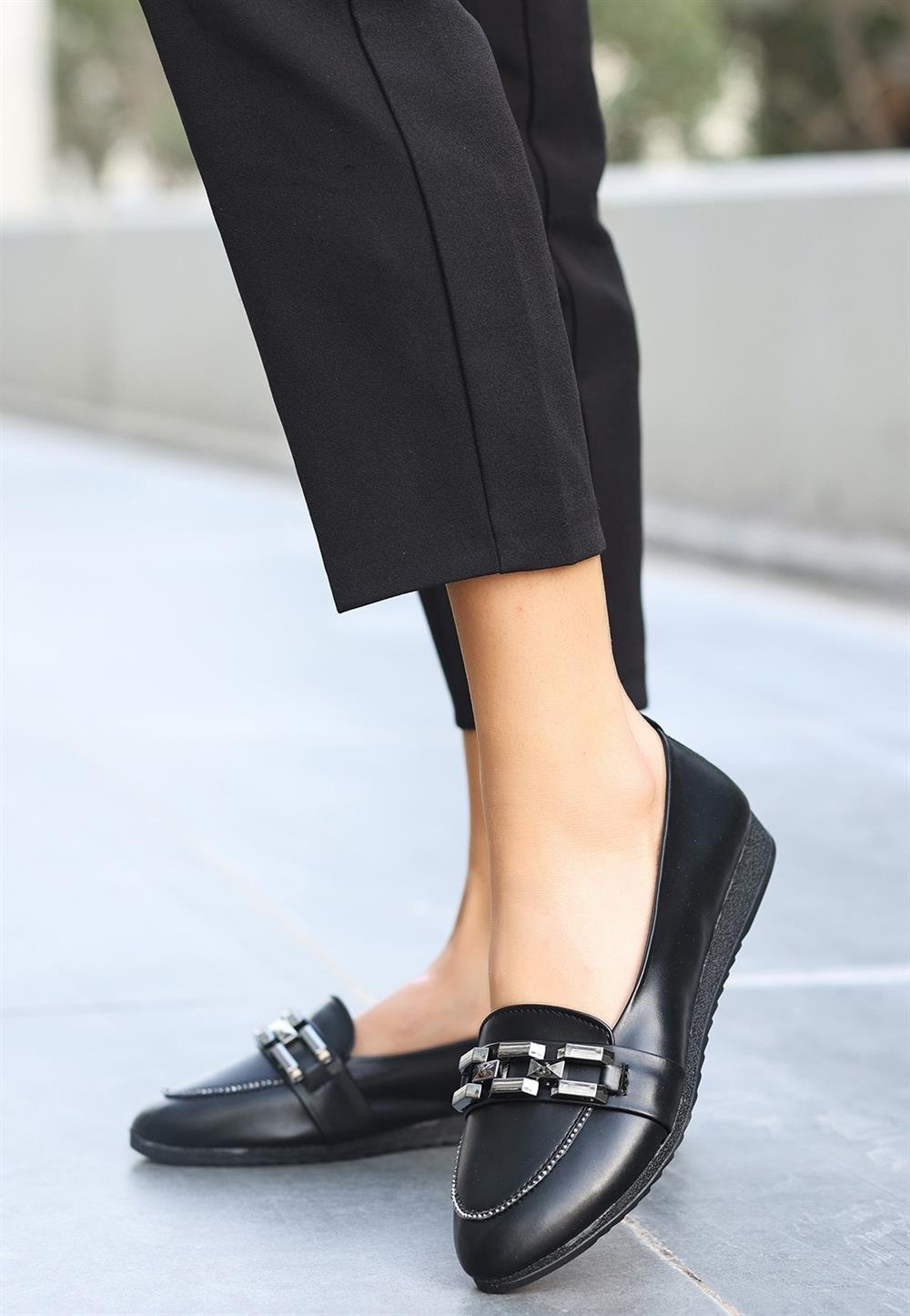 Dois Siyah Cilt Babet Ayakkabı | Babet Modelleri ve Fiyatları |  KaliteMall.com