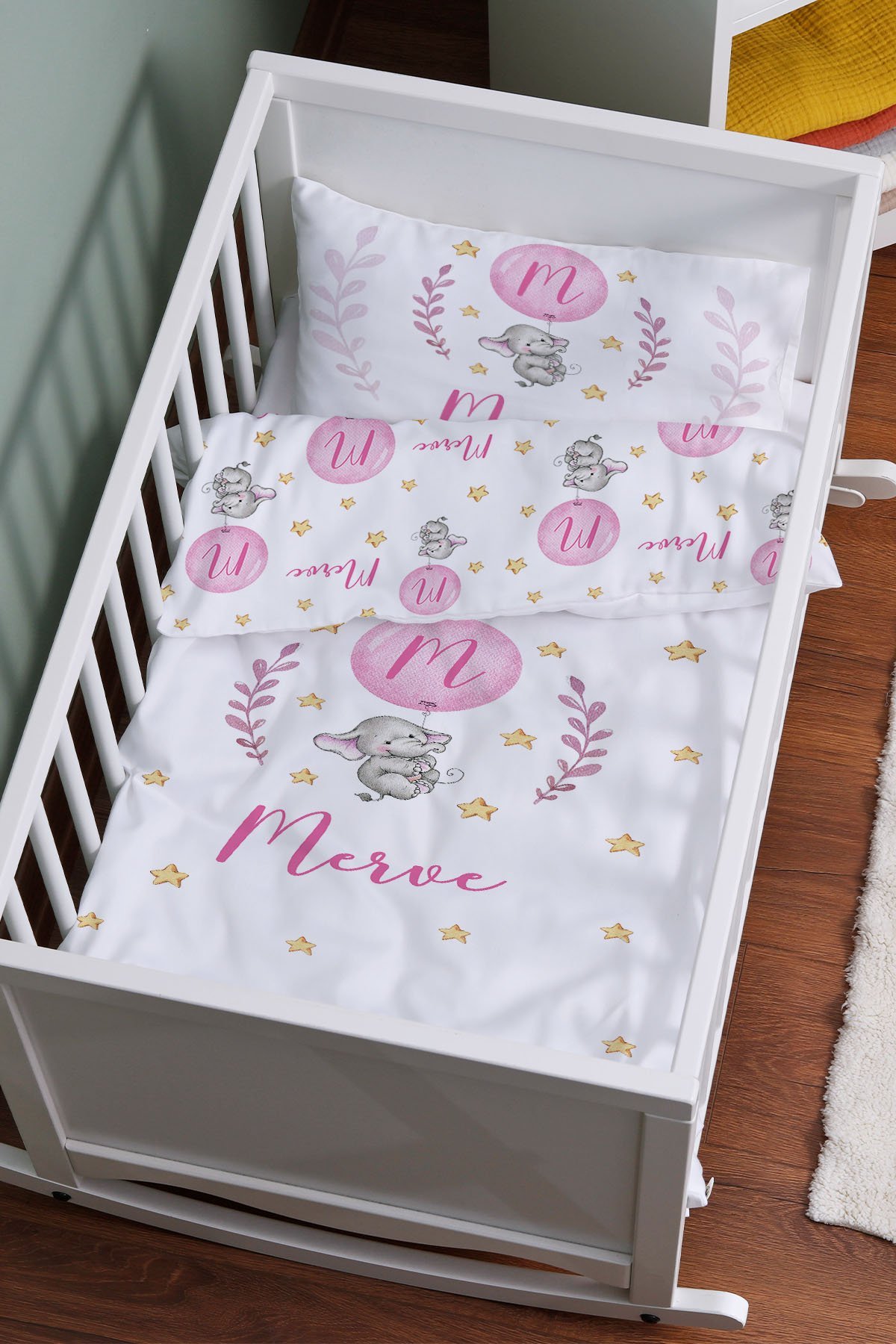 Personalised cot cheap set