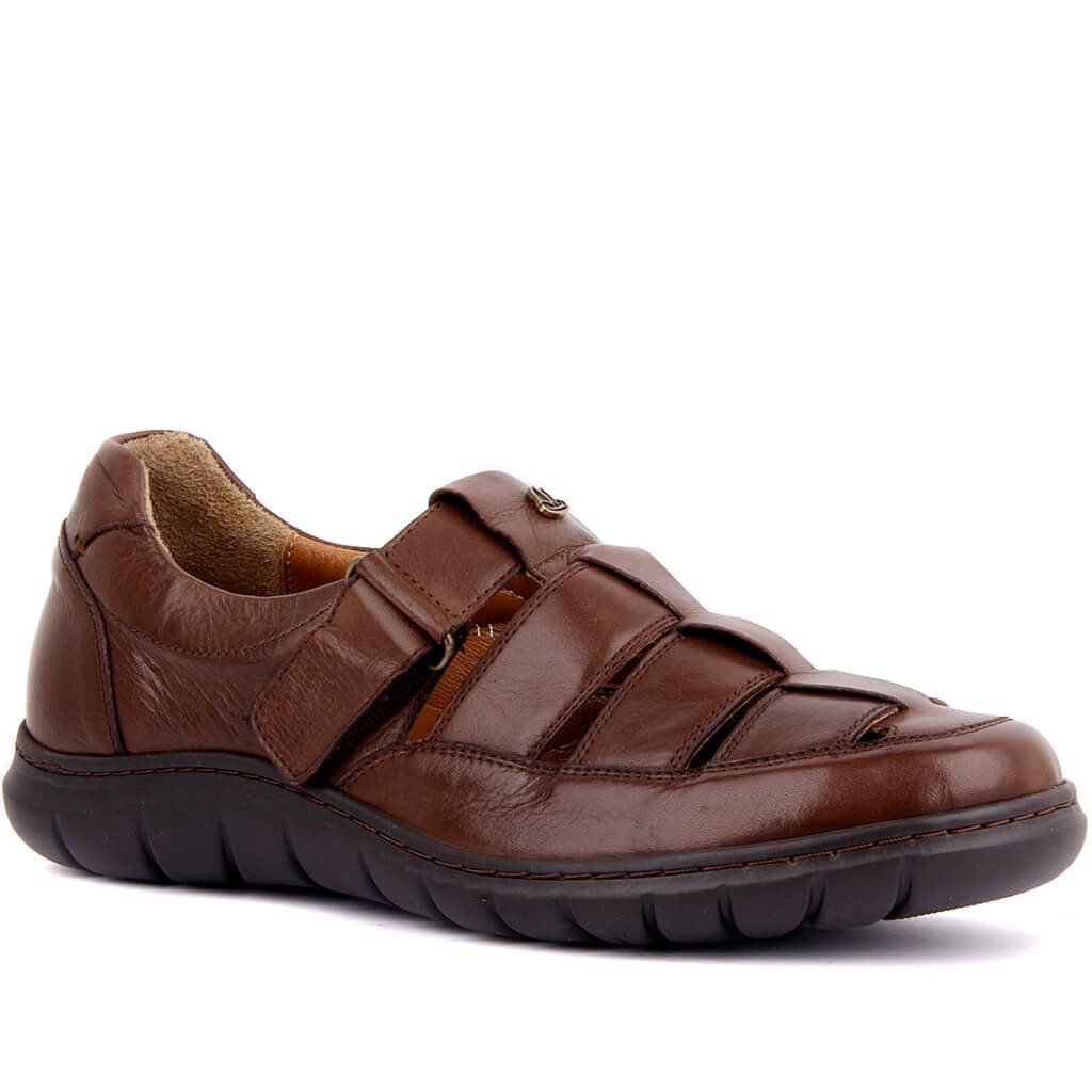 Brown Genuine Leather Men's Sandals 107-3111-79105 R2 BROWN MARSEL