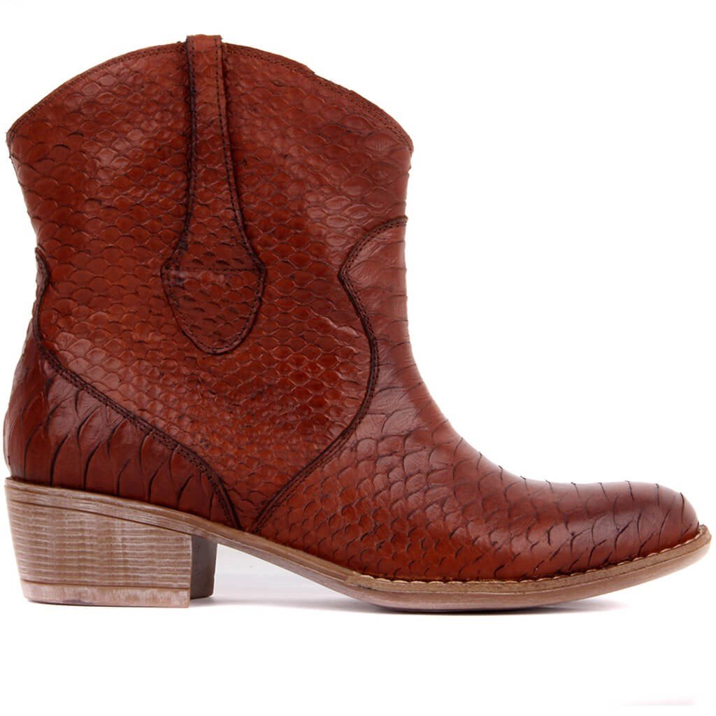 Sail Lakers - Tobacco Color Genuine Leather Crocodile Pattern