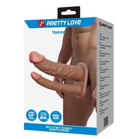 4 cm Uzatmalı Çiftli İçi Boş 17,5 cm Çatal Dildo Penis Kılıfı - Yairon