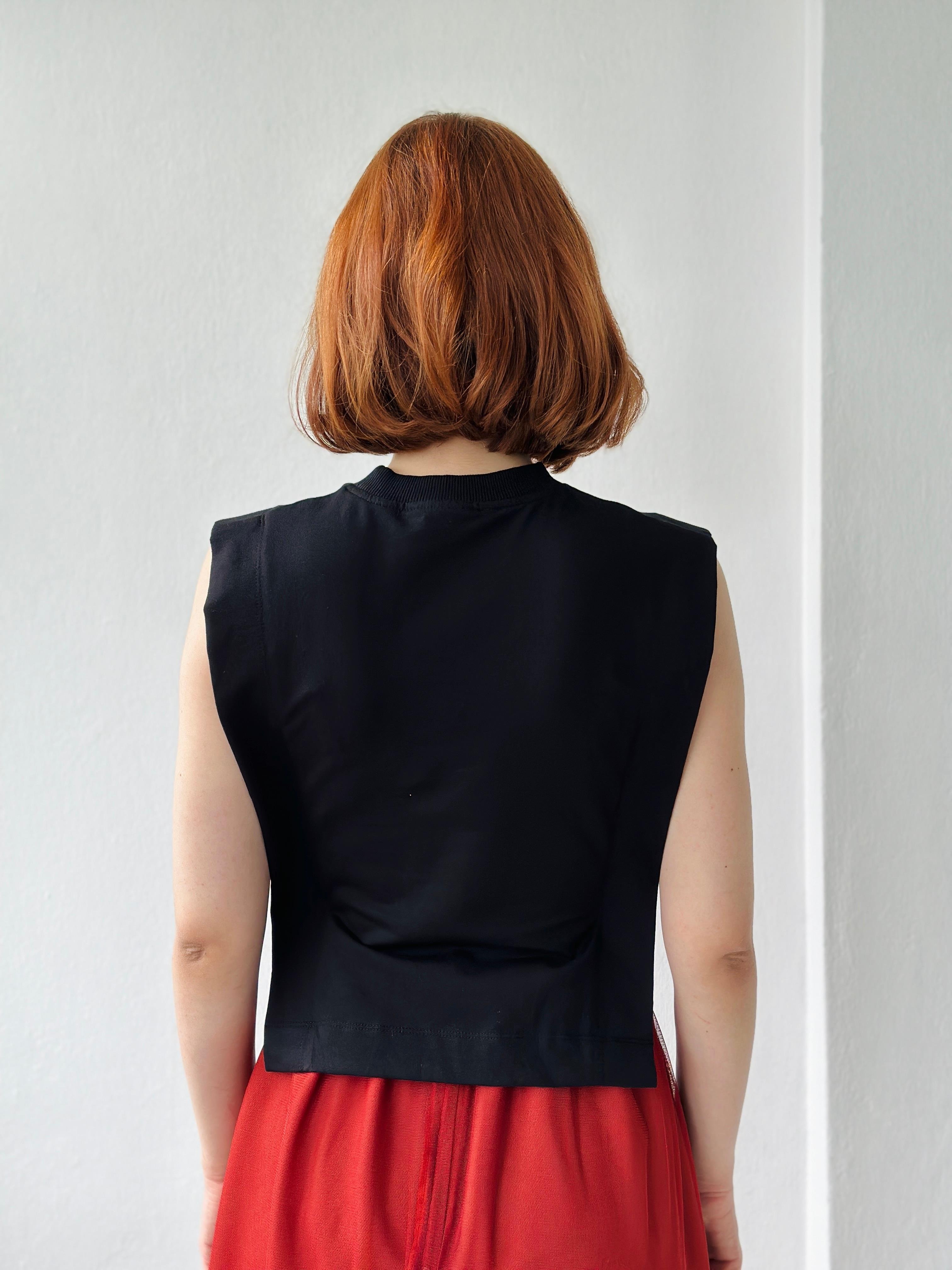 Retrobird Bustier Sleeveless Black Women s T Shirt Retrobird