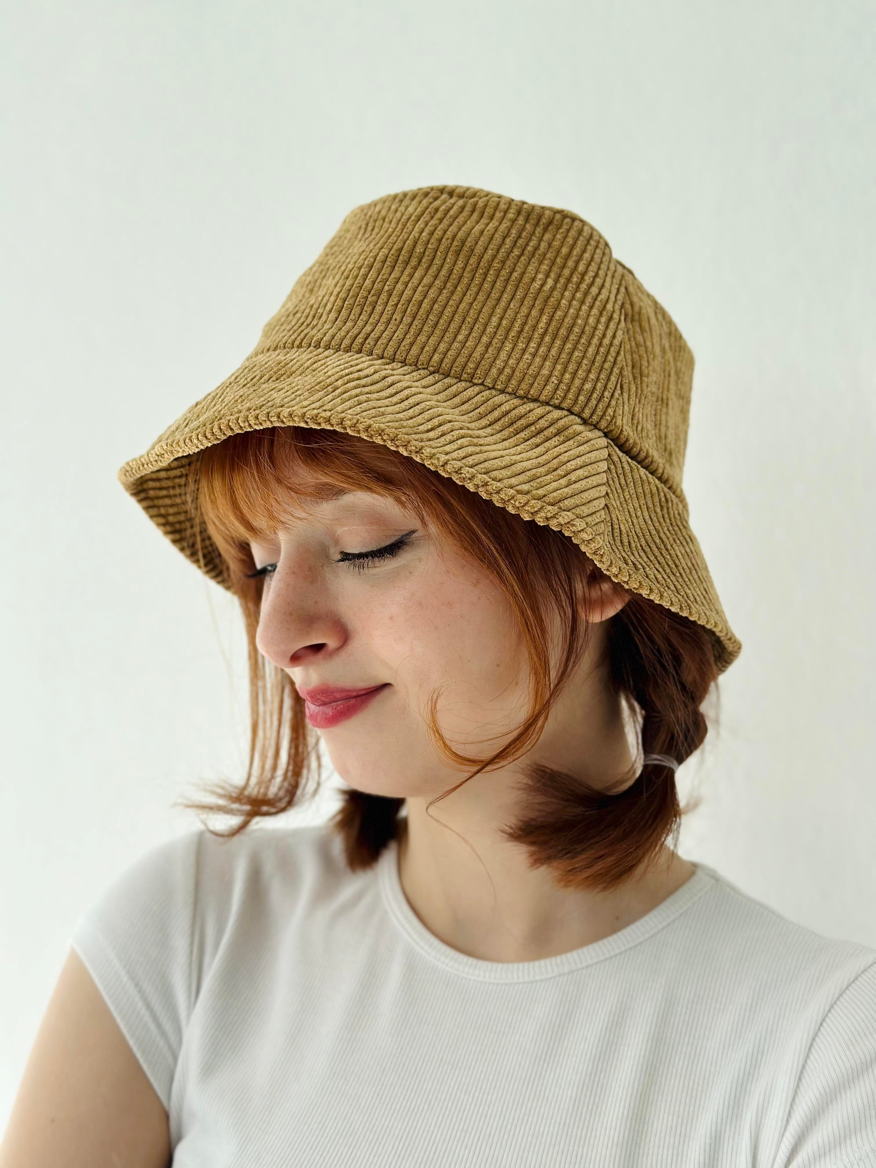 Retrobird Kadife Kumaş Bucket Balıkçı Model Kışlık Kadın Hardal Standart  Boy Şapka | Retrobird