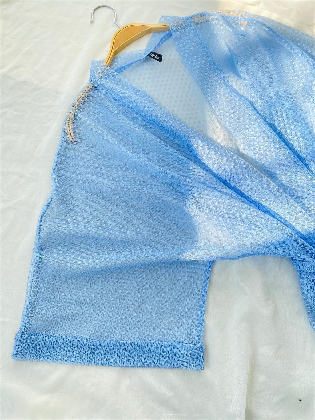 Retrobird Rahat Kesim Mavi Renkli Tül Kumaş Kadın Standart Kimono |  Retrobird
