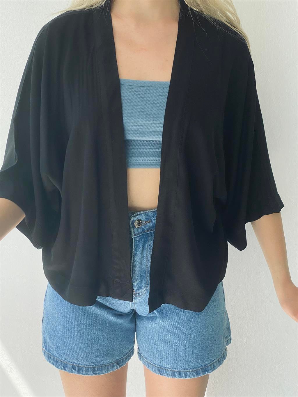 Kimono-Sleeve Loose Open Cardigan, Regular