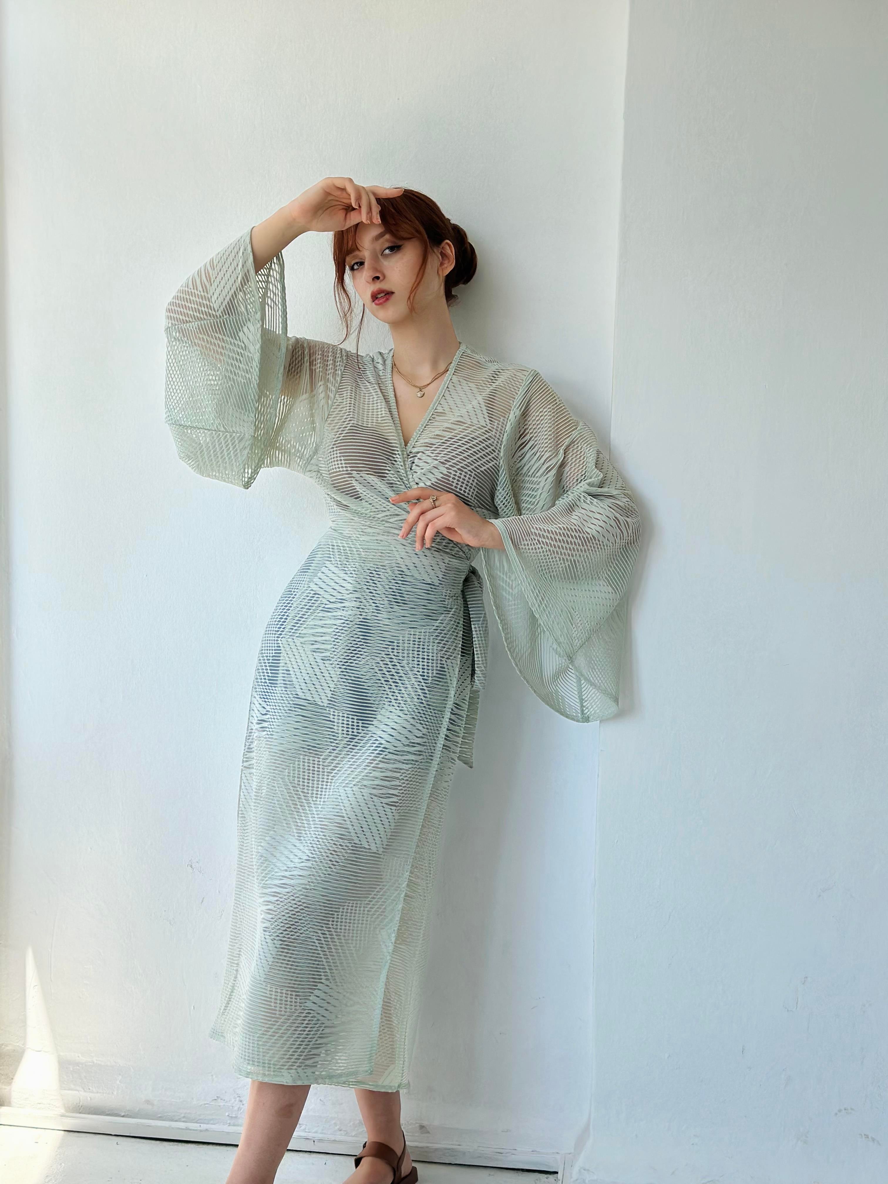 Retrobird Design Kai Kimono Almond Dress | Retrobird
