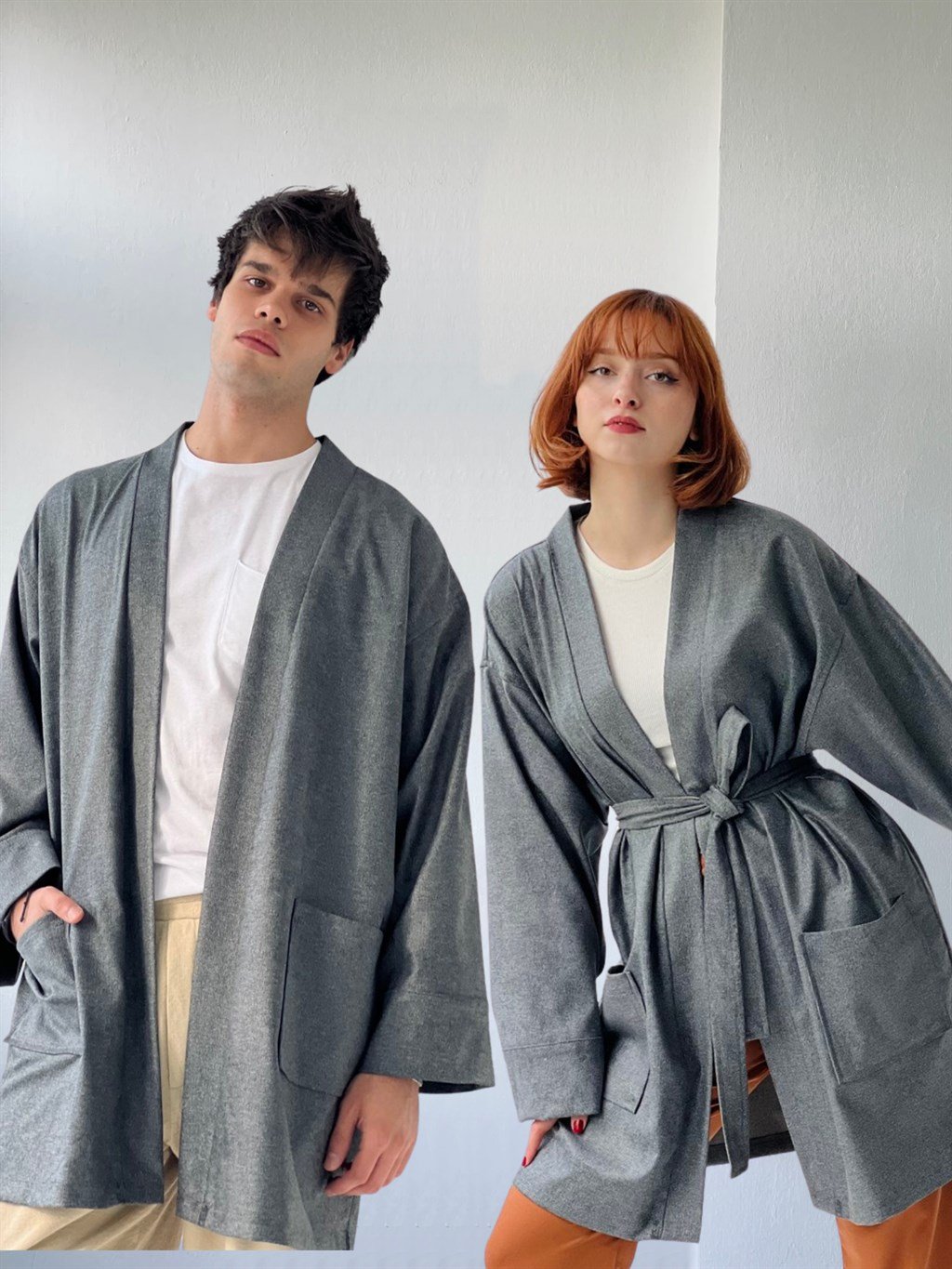 Unisex Cepli Kışlık Hırka Kimono | Retrobird