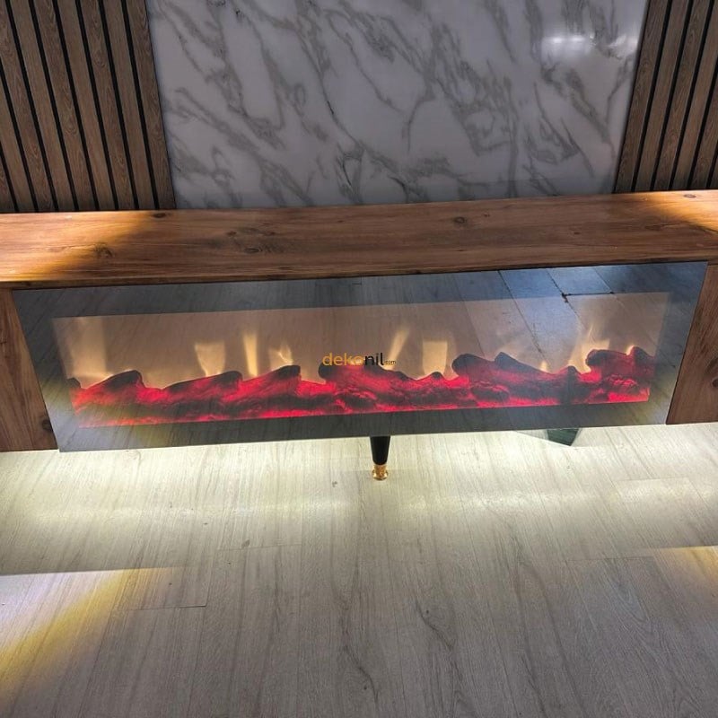 Electric Decorative Artificial Fireplace With Sound Effect 100x35 cm l  Dekonil