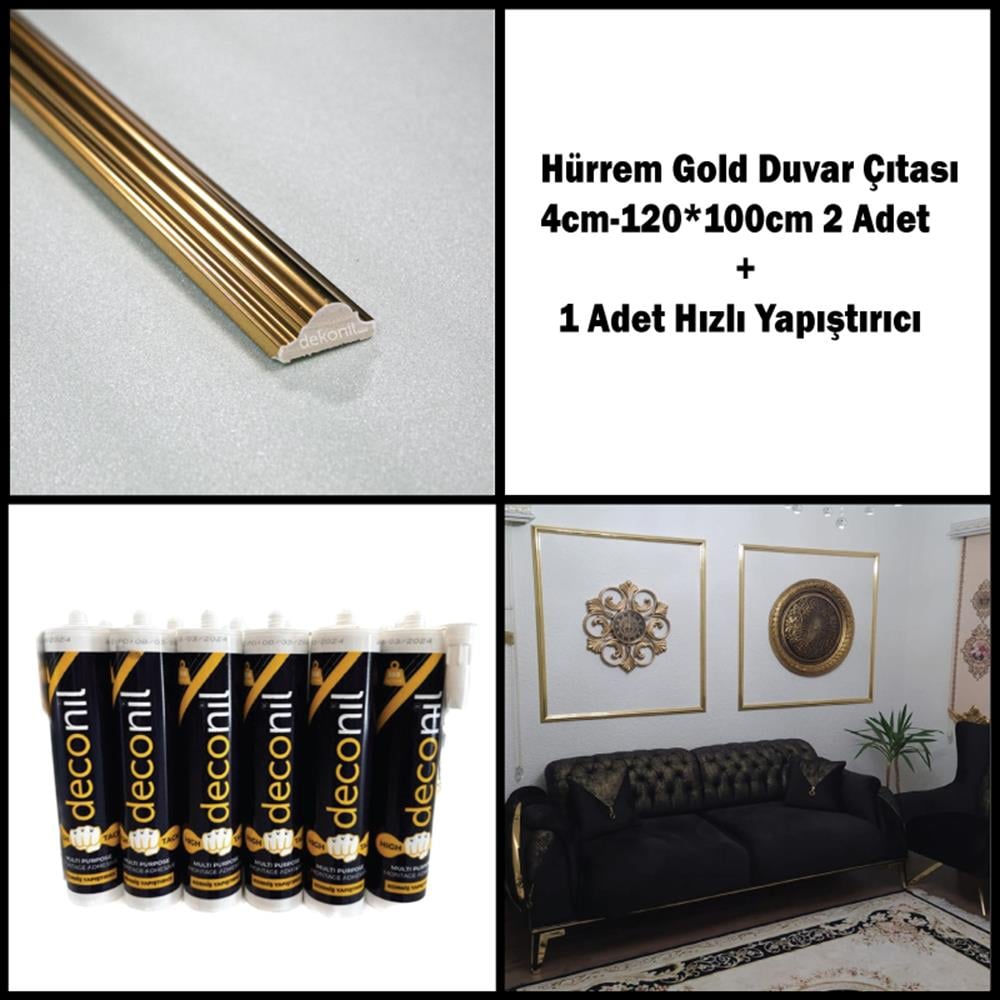 Hürrem Gold Duvar Çıtası Paketi 120*100cm | Dekonil