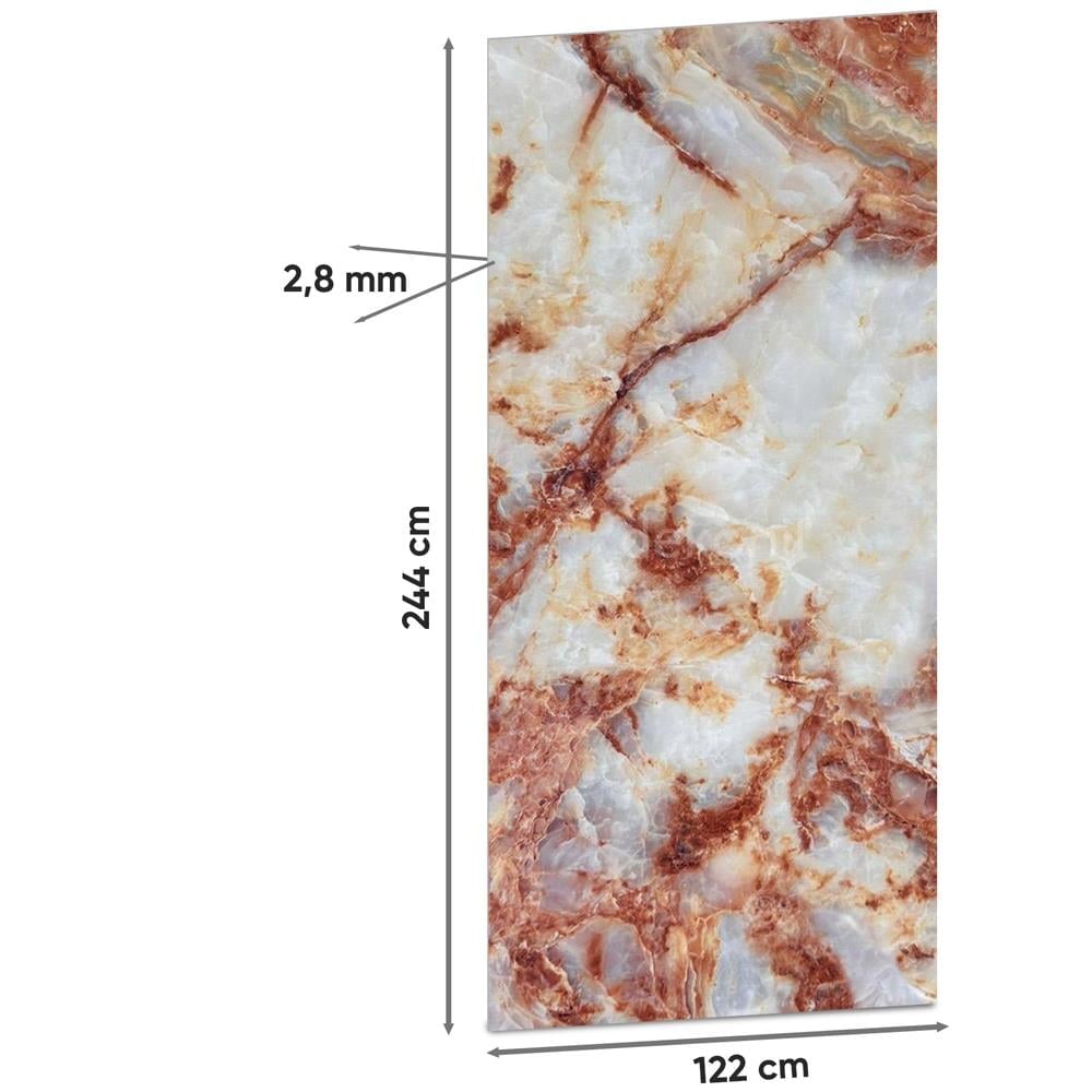Onyx Marone Mermer Desenli Işık Geçiren PVC Panel 122*244 | Dekonil